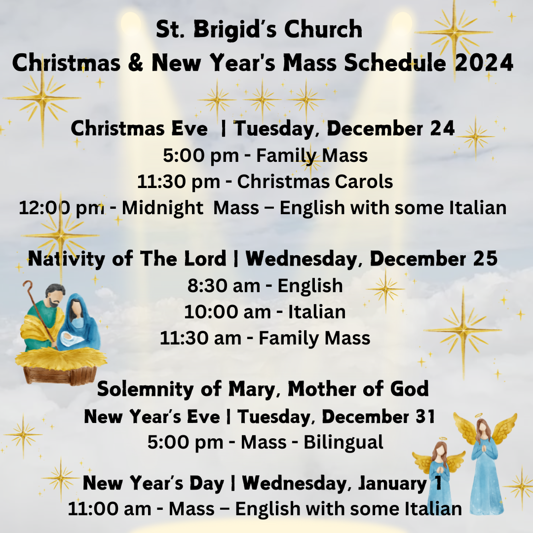 Christmas & New Year's Mass Schedule 2024