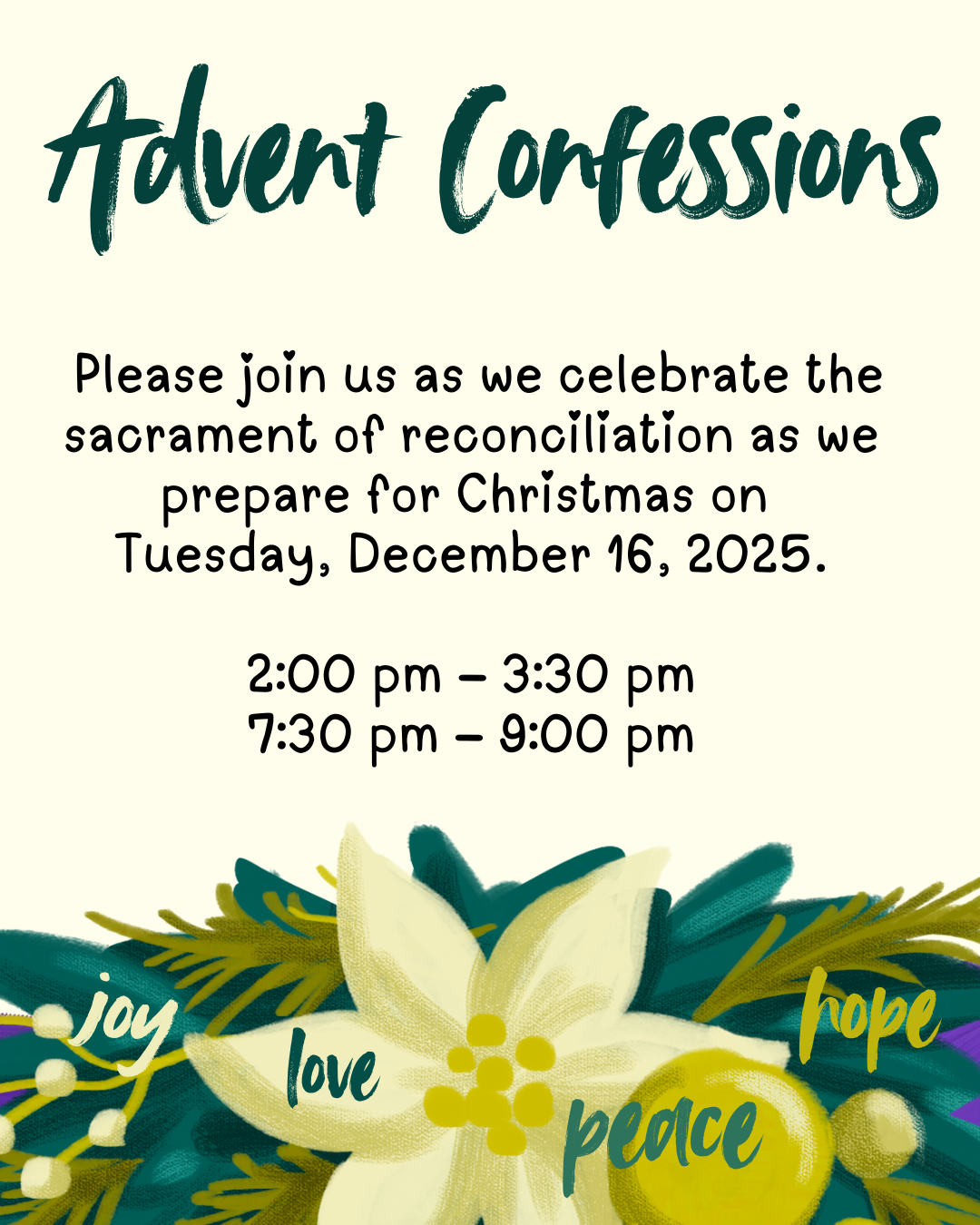 advent confesssion