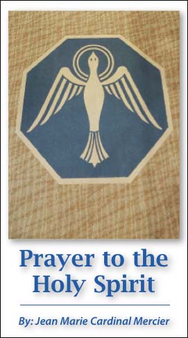 Front of Prayer Card to the Holy Spirit